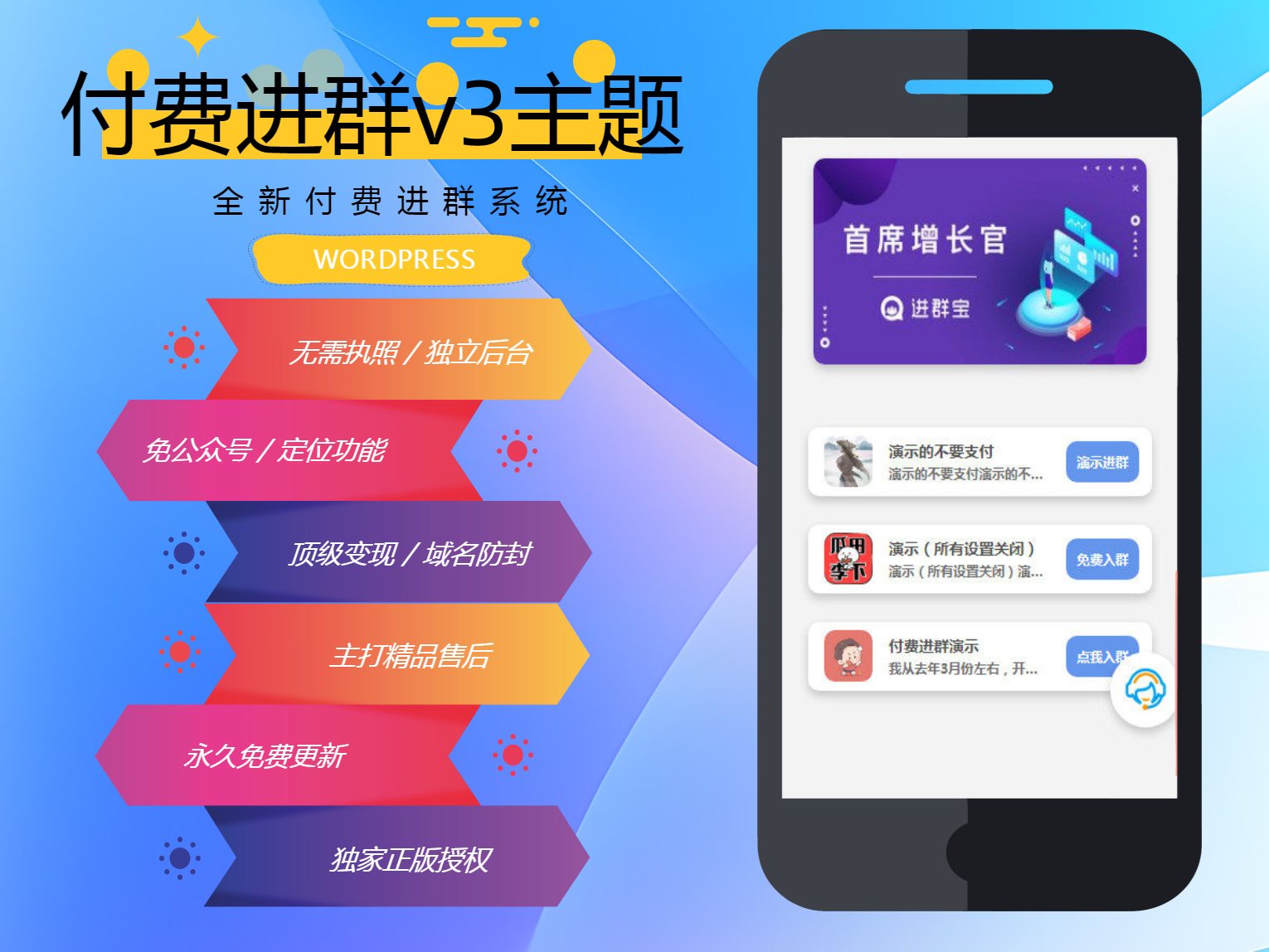 wp付费进群系统V3源码 开心授权附安装教程_陌咲网