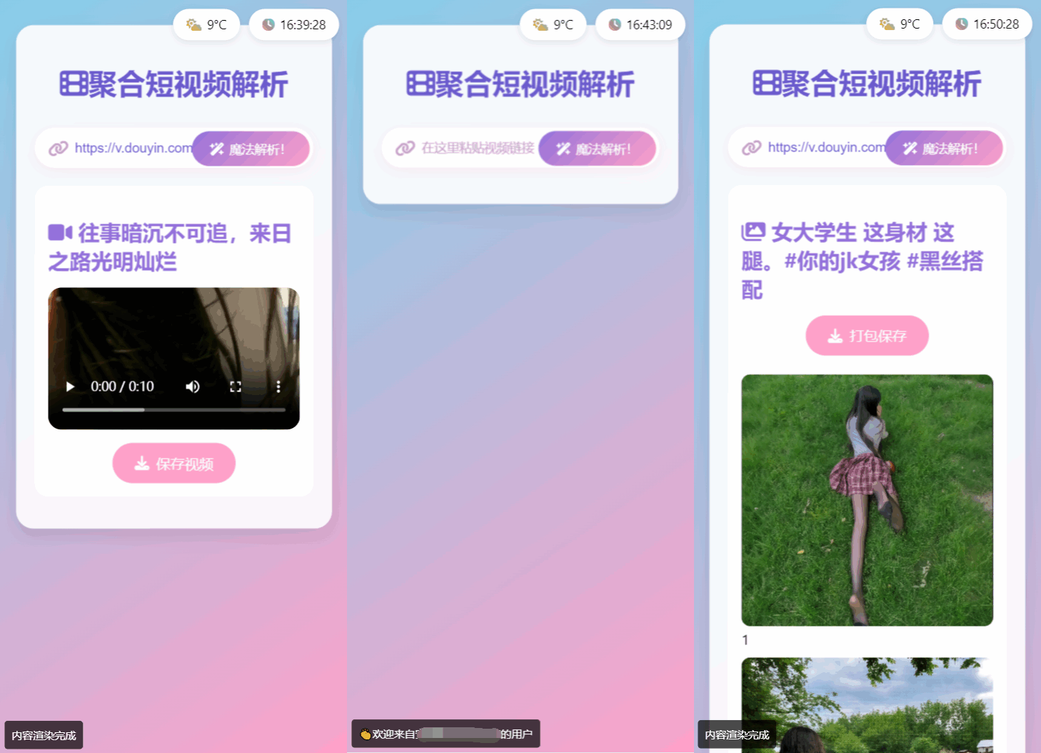 全新二次元聚合短视频解析去水印系统源码 自适应双端_陌咲网