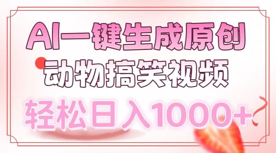 （13884期）AI一键生成原创动物搞笑视频，轻松日入1000_陌咲网