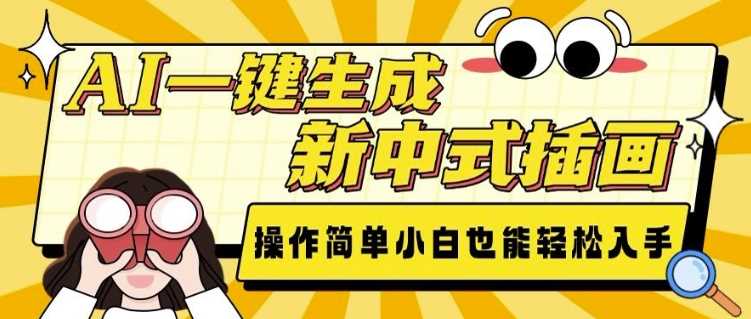 AI一键生成新中式插画， 操作简单，小白也能轻松入手_陌咲网