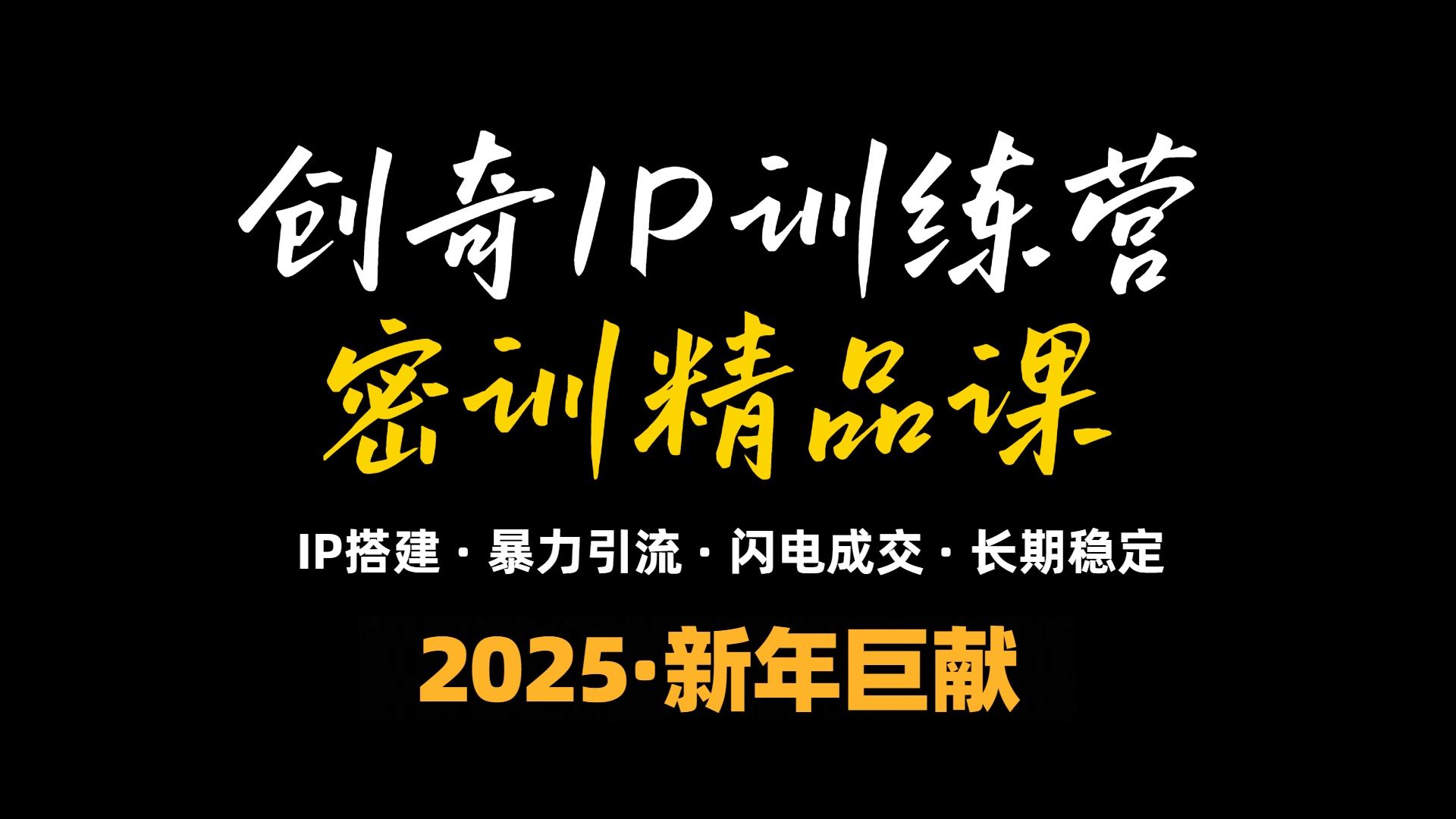 （13898期）2025年“知识付费IP训练营”小白避坑年赚百万，暴力引流，闪电成交_陌咲网