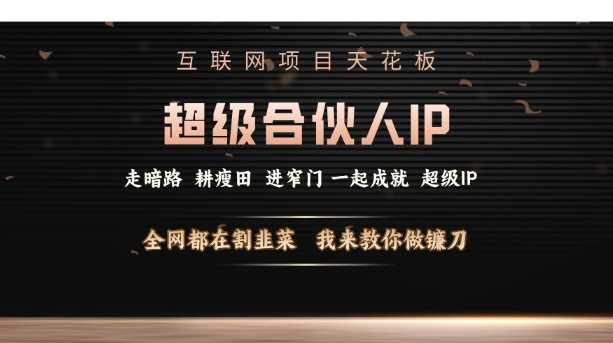 互联网项目天花板，超级合伙人IP，全网都在割韭菜，我来教你做镰刀【仅揭秘】_陌咲网
