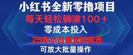 小红书全新纯零撸项目，只要有号就能玩，可放大批量操作，轻松日入100 【揭秘】_陌咲网