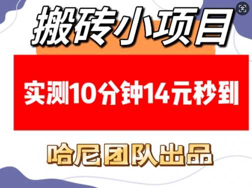 搬砖小项目，实测10分钟14元秒到，每天稳定几张(赠送必看稳定)_陌咲网