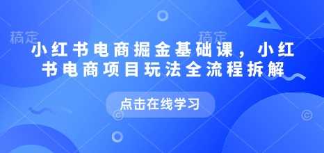 小红书电商掘金课，小红书电商项目玩法全流程拆解_陌咲网
