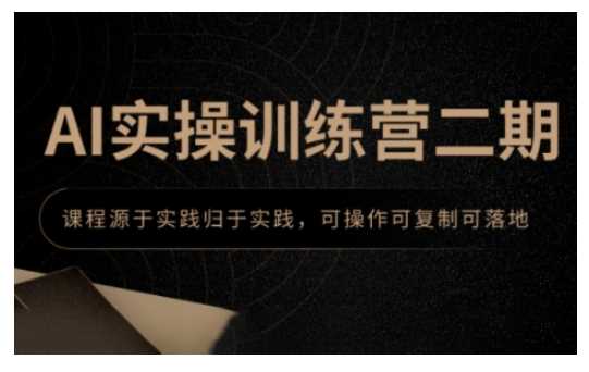 AI实操训练营二期，课程源于实践归于实践，可操作可复制可落地_陌咲网