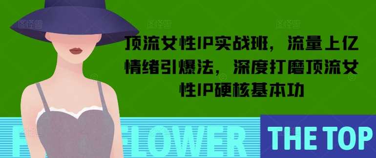 顶流女性IP实战班，流量上亿情绪引爆法，深度打磨顶流女性IP硬核基本功_陌咲网