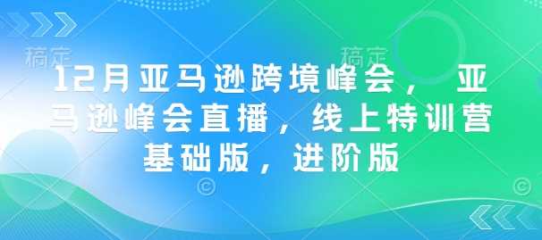 12月亚马逊跨境峰会， 亚马逊峰会直播，线上特训营基础版，进阶版_陌咲网