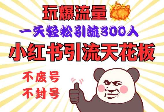 小红书引流天花板，玩爆流量，一天轻松引流300人，安全操作_陌咲网