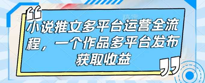 小说推文多平台运营全流程，一个作品多平台发布获取收益_陌咲网