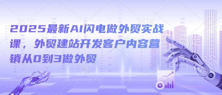 2025最新AI闪电做外贸实战课，外贸建站开发客户内容营销从0到3做外贸_陌咲网