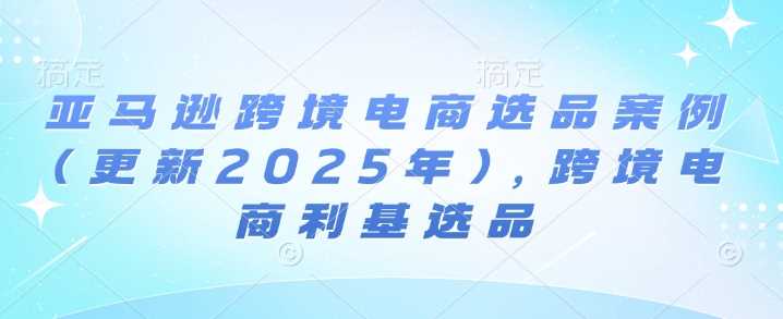 亚马逊跨境电商选品案例(更新2025年2月)，跨境电商利基选品_陌咲网