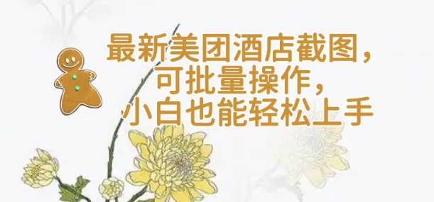 【轻云】最新美团酒店截图，可批量操作，小白也能轻松上手_陌咲网