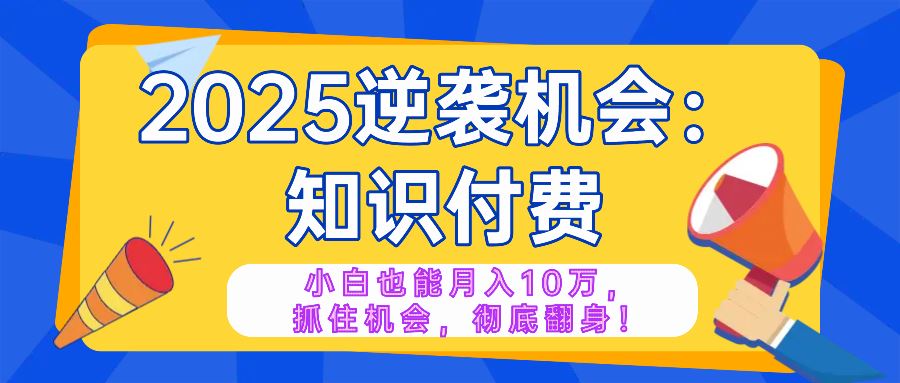 （14166期）2025逆袭项目——知识付费，小白也能月入10万年入百万，抓住机会彻底翻…_陌咲网