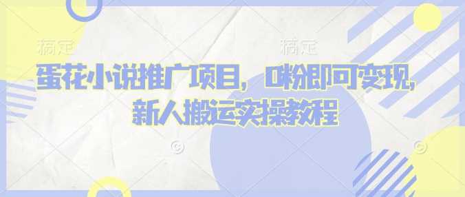 蛋花小说推文项目，0粉即可变现，新人搬运实操教程_陌咲网