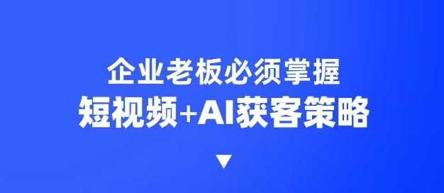 企业短视频AI获客霸屏流量课，6步短视频 AI突围法，3大霸屏抢客策略_陌咲网