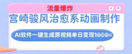 宫崎骏风治愈系动画制作，AI软件一键生成原创视频流量爆炸，单日变现多张，详细实操流程_陌咲网