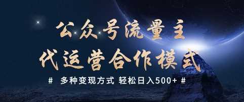 公众号流量主代运营 ?多种变现方式 轻松日入5张【揭秘】_陌咲网