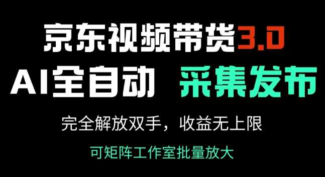 京东视频带货3.0，Ai全自动采集 自动发布，完全解放双手，收入无上限_陌咲网