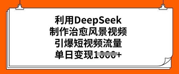利用DeepSeek制作治愈风景视频，引爆短视频流量，单日变现多张_陌咲网