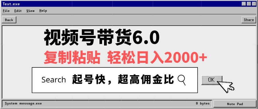 （14325期）视频号带货6.0，轻松日入2000 ，起号快，复制粘贴即可，超高佣金比_陌咲网