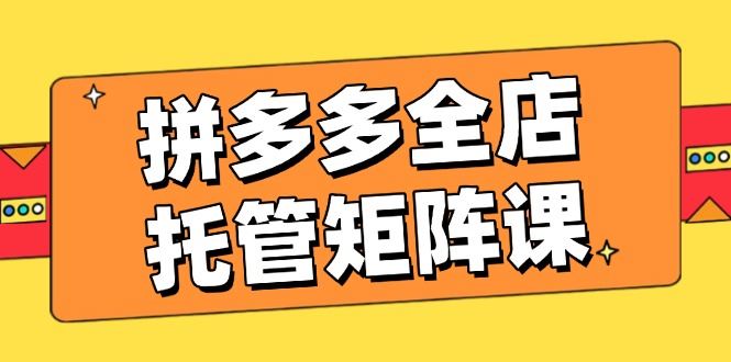 （14328期）拼多多全店托管矩阵课，盈利动销玩法，高效计划设置，提升店铺效益_陌咲网