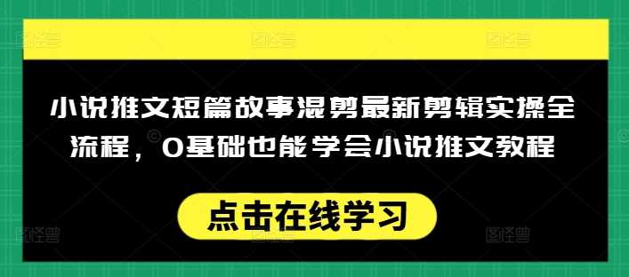 小说推文短篇故事混剪最新剪辑实操全流程，0基础也能学会小说推文教程，肯干多发日入多张_陌咲网