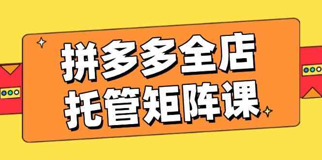 拼多多全店托管矩阵课，盈利动销玩法，高效计划设置，提升店铺效益_陌咲网