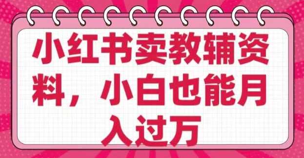 小红书卖教辅资料，0 成本，纯利润，售后成本极低，小白也能月入过W_陌咲网