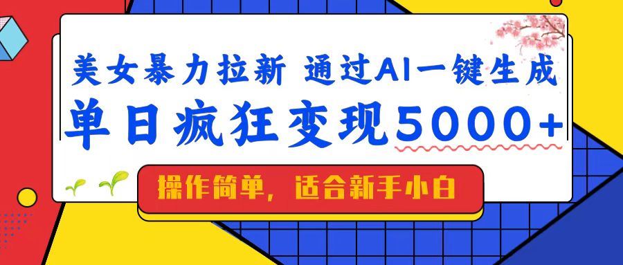 （14347期）美女暴力拉新，通过AI一键生成，单日疯狂变现5000 ，纯小白一学就会！_陌咲网