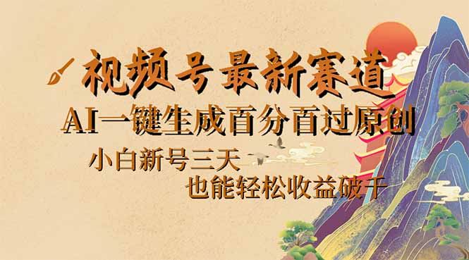 （14363期）视频号最新爆火赛道，AI一键生成百分百过原创，小白新号三天，也能轻松…_陌咲网