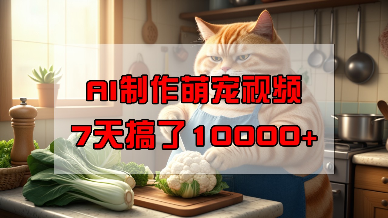 靠AI制作萌宠视频，7天搞了1万 ，操作简单门槛低，有手机就行_陌咲网