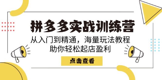 （14392期）拼多多实战训练营，从入门到精通，海量玩法教程，助你轻松起店盈利_陌咲网