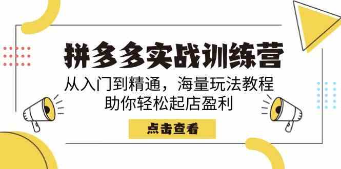 拼多多实战训练营，从入门到精通，海量玩法教程，助你轻松起店盈利_陌咲网