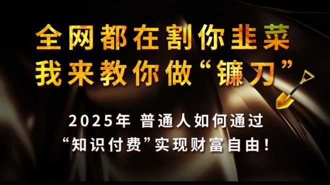 全网都在割你韭菜，我来教你做镰刀,2025普通人如何通过知识付费，实现财F自由【揭秘】_陌咲网