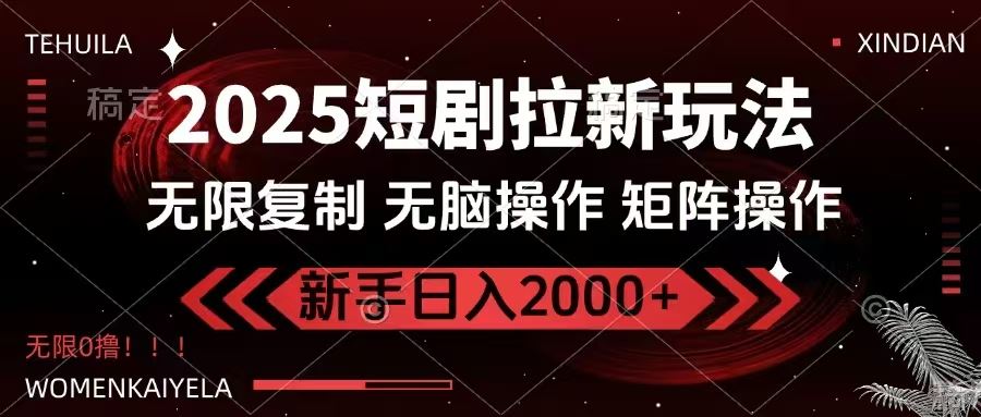 （14429期）2025短剧拉新玩法，无需注册登录，无限0撸，无脑批量操作日入2000_陌咲网
