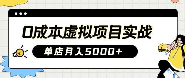 0成本虚拟项目实战手把手教你落地，单店月入5k_陌咲网