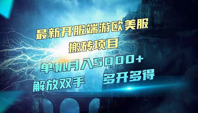 （14516期）全网热门游戏欧美服端游搬砖，最新开服，项目红利期，单机月入5000_陌咲网