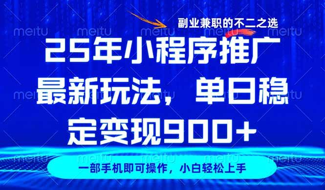 （14550期）25年小程序推广最新玩法，稳定日入900 ，副业兼职的不二之选_陌咲网
