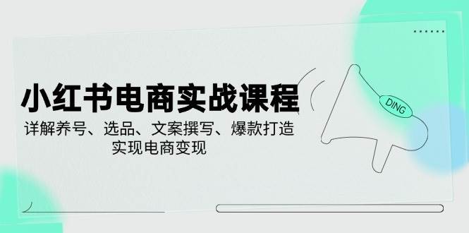 小红书电商实战课程，详解养号、选品、文案撰写、爆款打造，实现电商变现_陌咲网