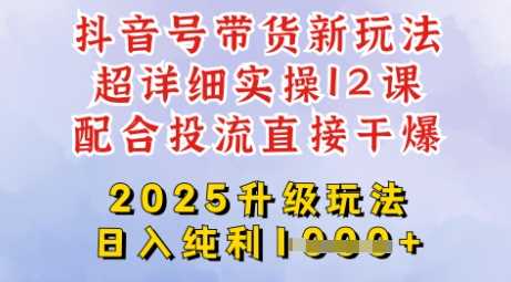2025全新升级抖音带货玩法，一天纯利四位数，从剪辑到选品再到发布投流，超详细玩法揭秘_陌咲网