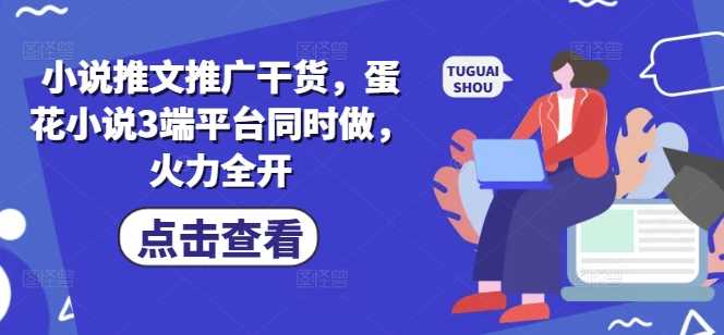 小说推文推广干货，蛋花小说3端平台同时做，火力全开_陌咲网