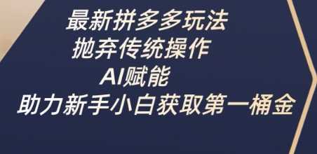 最新拼多多玩法，抛弃传统操作，AI赋能，助力新手小白获取第一桶金_陌咲网