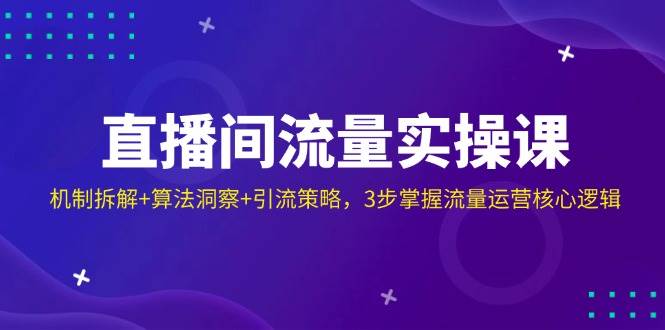 直播间流量实操课：机制拆解 算法洞察 引流策略，3步掌握流量运营核心逻辑_陌咲网