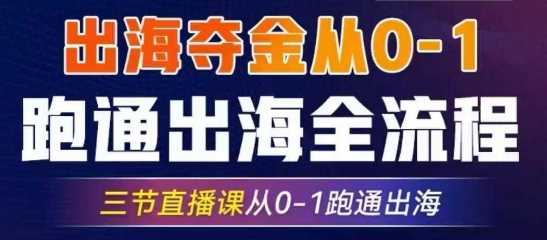 2025出海夺金从0-1跑通出海全流程，三节直播课从0-1跑通出海，教你用AI跑通全流程_陌咲网