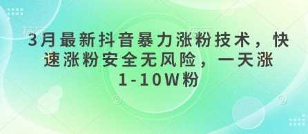 3月最新抖音暴力涨粉技术，快速涨粉安全无风险，一天涨1-10W粉_陌咲网