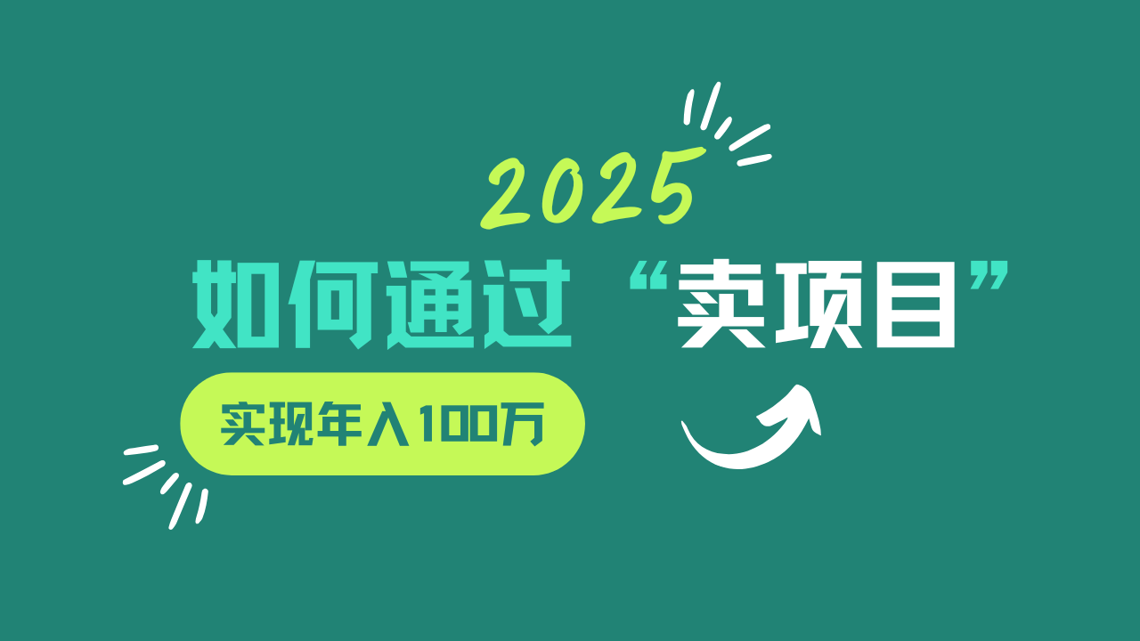 2025年如何通过“卖项目”实现年入100w_陌咲网