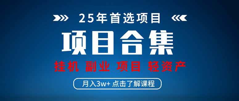 （14175期）2025 实操项目合集 挂机类型 直播类型 轻资产创业类型 课程分享各项目…_陌咲网