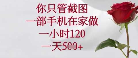 你只管截图，一部手机在家操作，一小时120.一天5张【揭秘】_陌咲网