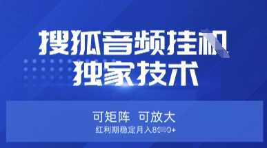 【搜狐音频挂G】独家技术，可矩阵可放大，红利期稳定月入8k【揭秘】_陌咲网
